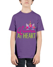 unicorn at heart 444# - unicorn - Youth Tee Unisex