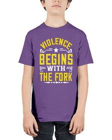 violence begins with the fork 456# - vegan - Youth Tee Unisex