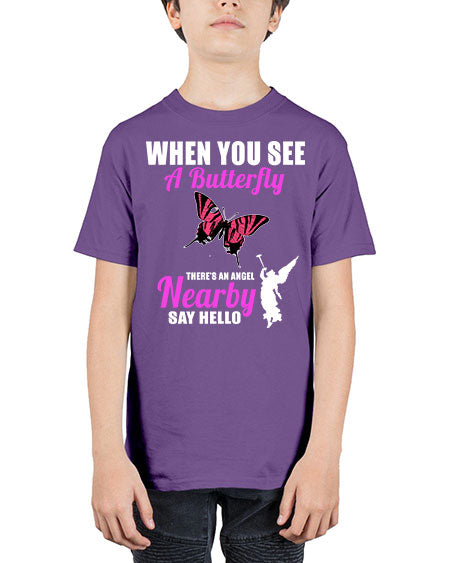 when you see a butterfly - butterfly - Youth Tee Unisex