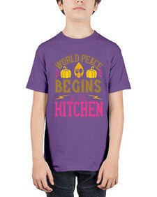 world peace begins in the kitchen 496# - vegan - Youth Tee Unisex