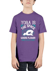 yoga is the space where flower blossoms  627# - yoga - Youth Tee Unisex