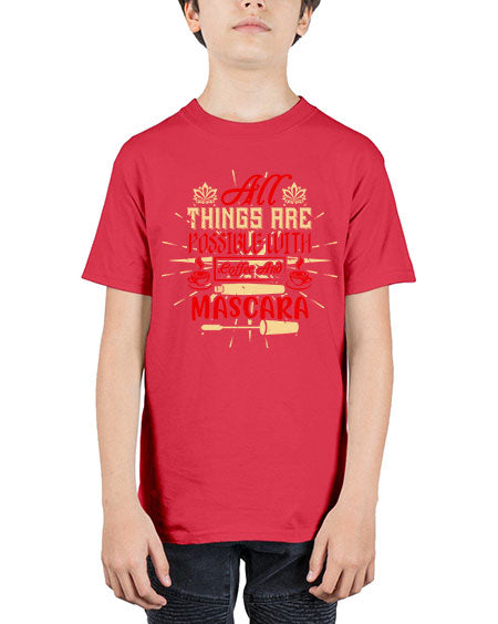 All things are possible with coffee and mascara Style 183# - beauty - fashion - Youth Tee Unisex