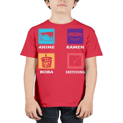 Anime Ramen Boba Sketching Anime 218# - anime - Youth Tee Unisex