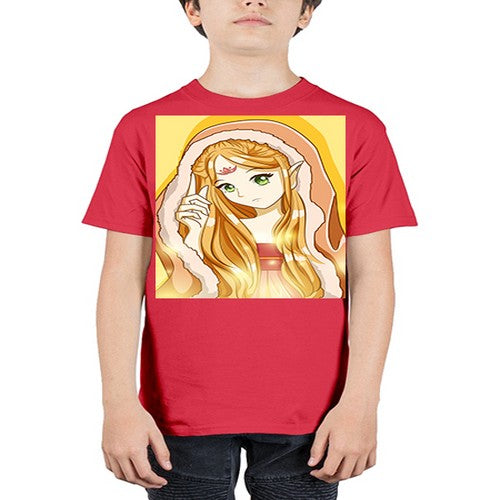 Beautiful and cute fairy queen with long yellow hair 70# - anime - Youth Tee Unisex