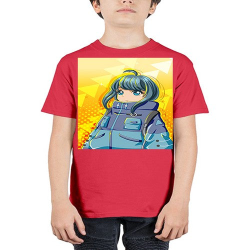 Beautiful and cute girl with big jacket 88# - anime - Youth Tee Unisex