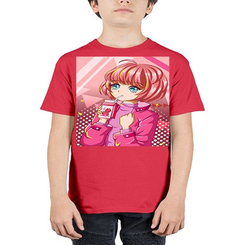 Beautiful and cute girl with strawberry milk 76# - anime - Youth Tee Unisex