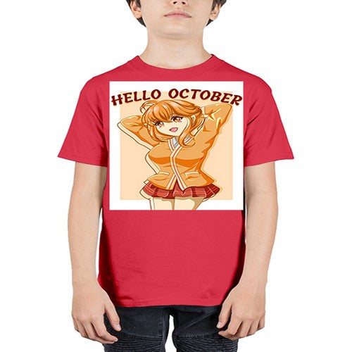Beautiful and cute teenager girl in hello october 85# - anime - Youth Tee Unisex