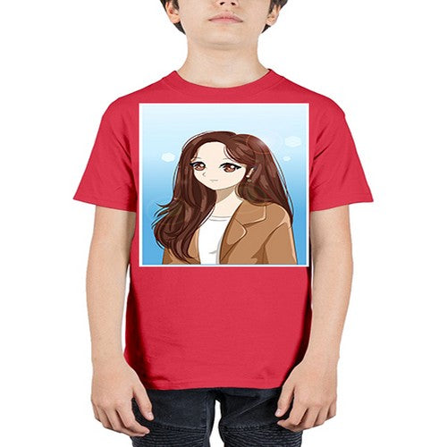 Beautiful and happy girl long hair with suit 94# - anime - Youth Tee Unisex