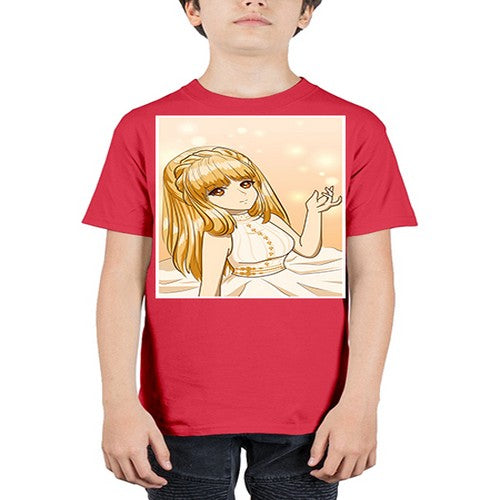 Beautiful and happy princess long yellow hair 24# - anime - Youth Tee Unisex
