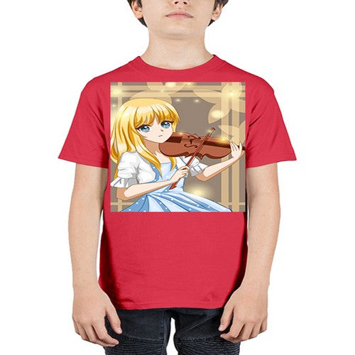 Beautiful girl playing violin 2# - anime - Youth Tee Unisex