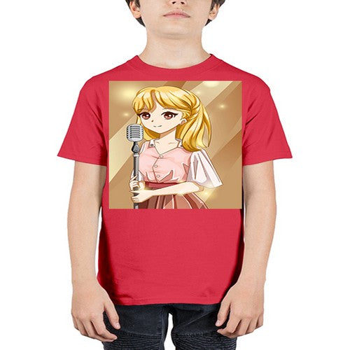 Beautiful girl singing in the studio 32# - anime - Youth Tee Unisex