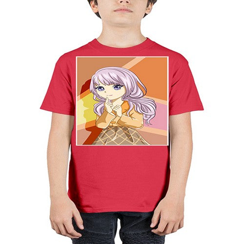 Beautiful girl with long purple hair 42# - anime - Youth Tee Unisex
