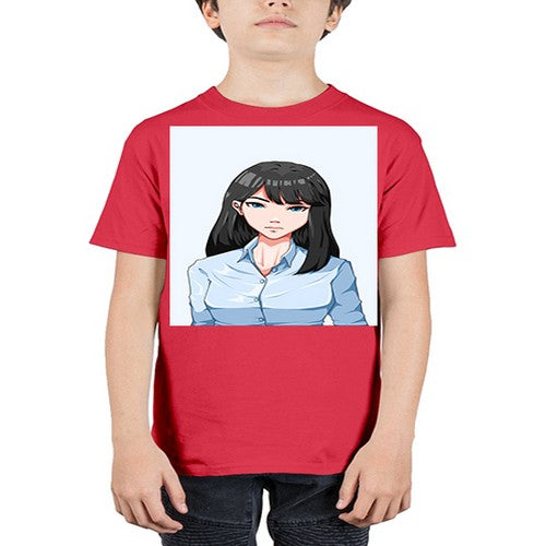Beautiful office woman long black hair 7# - anime - Youth Tee Unisex
