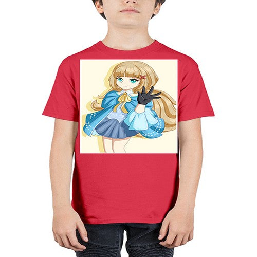 Beautiful princess long hair with blue costume 62# - anime - Youth Tee Unisex