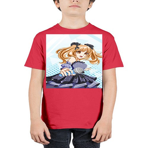 Beautiful singer girl with black dress 19# - anime - Youth Tee Unisex