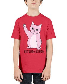 Busy Doing Nothing - cats - Youth Tee Unisex
