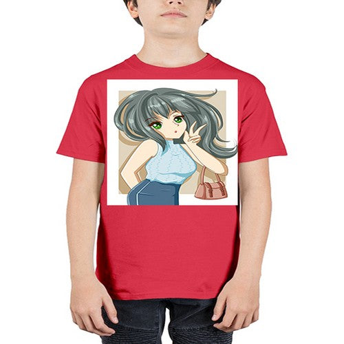 Cool and beautiful girl carry a fashion bag 96# - anime - Youth Tee Unisex