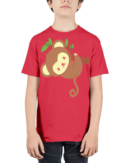 Cute Monkey Hanging on Tree 4# - monkey - Youth Tee Unisex