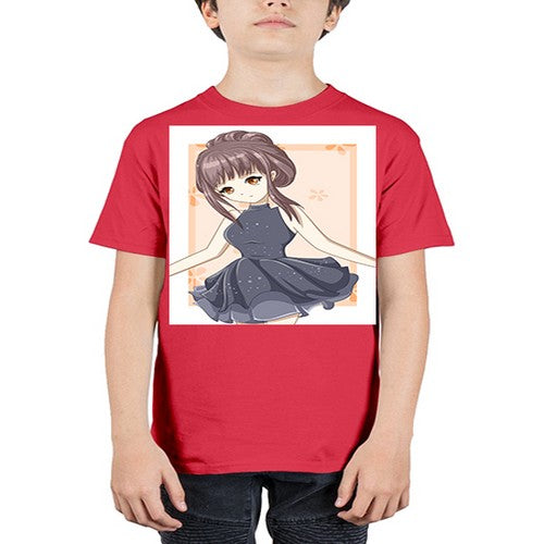 Cute and beatiful princess wearing black dress 117# - anime - Youth Tee Unisex