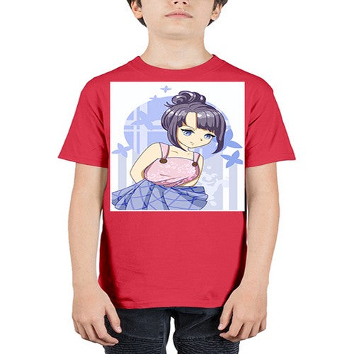 Cute and beautiful girl purple hair 167# - anime - Youth Tee Unisex