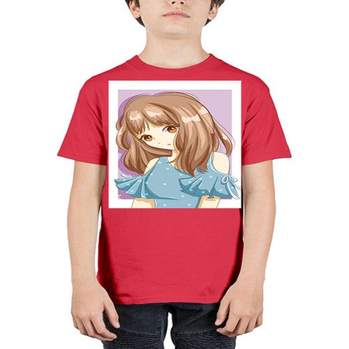 Cute and beautiful girl with blue blouse 101# - anime - Youth Tee Unisex
