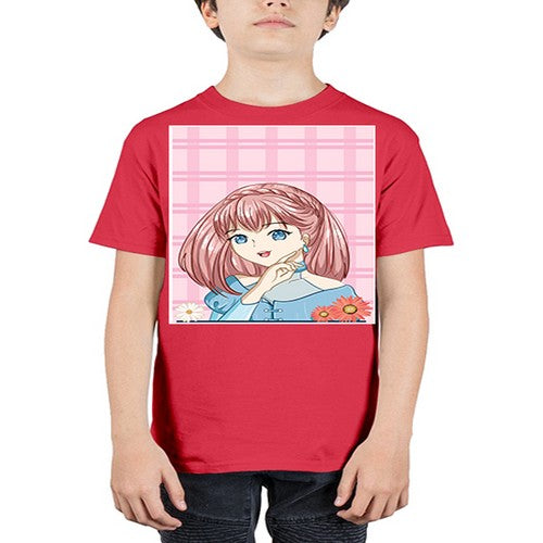 Cute and beautiful princess pink short hair 72# - anime - Youth Tee Unisex