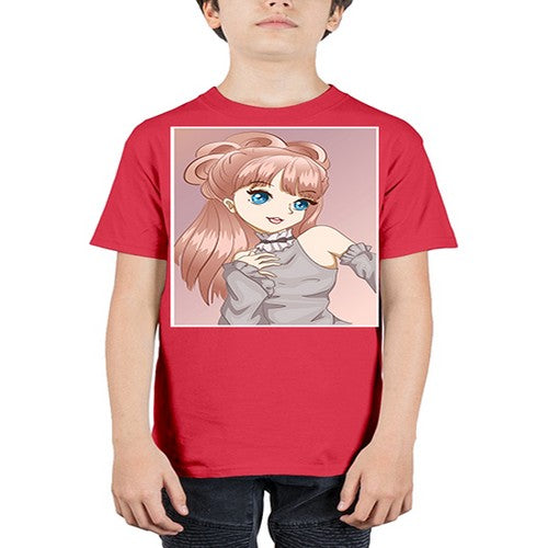 Cute and beautiful princess with brown long hair 55# - anime - Youth Tee Unisex