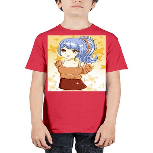 Cute and funny girl with blue hair 31# - anime - Youth Tee Unisex