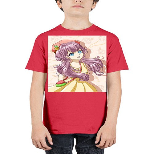Cute and happy girl in summertime with fruit theme 33# - anime - Youth Tee Unisex