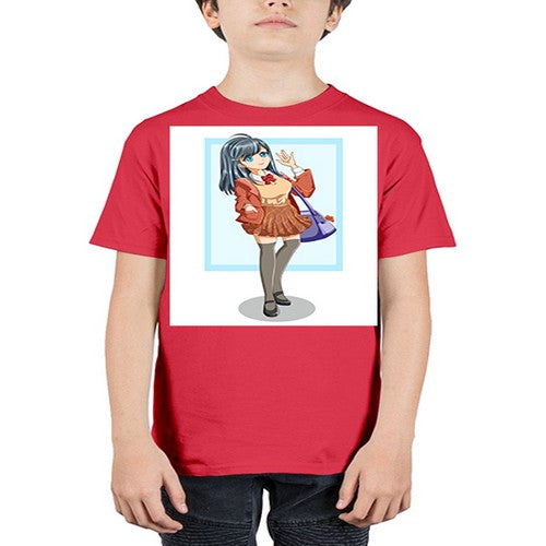 Cute and happy teenage girl back to school 175# - anime - Youth Tee Unisex