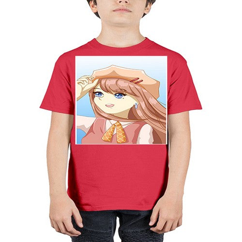 Cute beautiful and funny girl with hat 66# - anime - Youth Tee Unisex