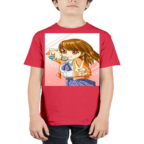 Cute teenage student girl singing song 47# - anime - Youth Tee Unisex