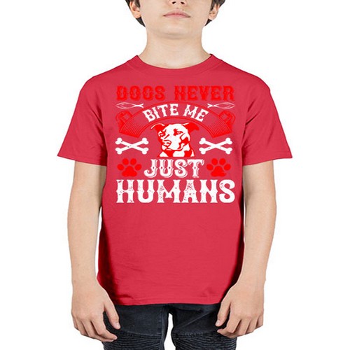 Dogs never bite me Just humans Style 209# - dogs - Youth Tee Unisex