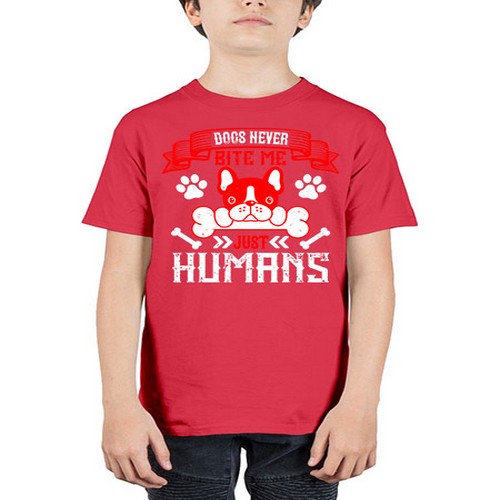 Dogs never bite me Just humans Style 211# - dogs - Youth Tee Unisex