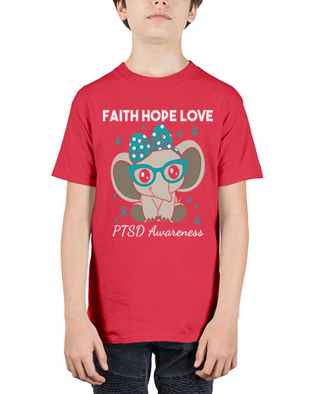 Elephant I Have PTSD Awareness 25# - PTSD - Youth Tee Unisex
