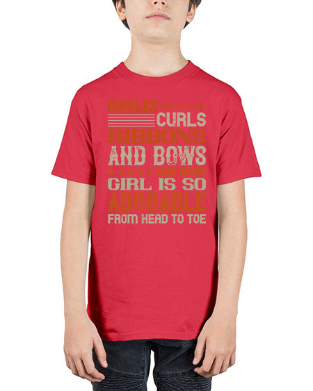 Giggles curls ribbons and bows Our baby girl is so adorable from head to toe Style 319# - baby - Youth Tee Unisex