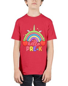 Hello PreK Unicorn Rainbow 312# - prek headstart - Youth Tee Unisex