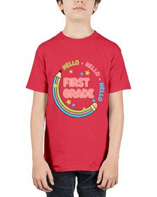 Hello first Grade Pencil 278# - first grade - Youth Tee Unisex