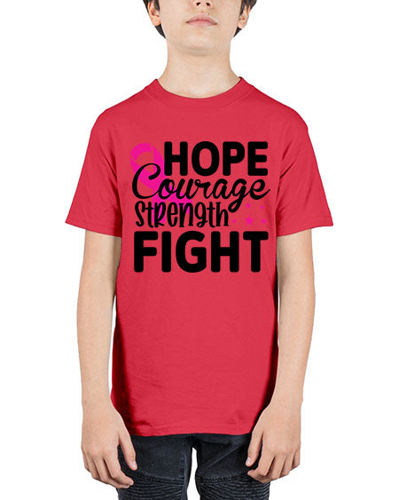 Hope Courage Strength Fight 21# - breast cancer - Youth Tee Unisex