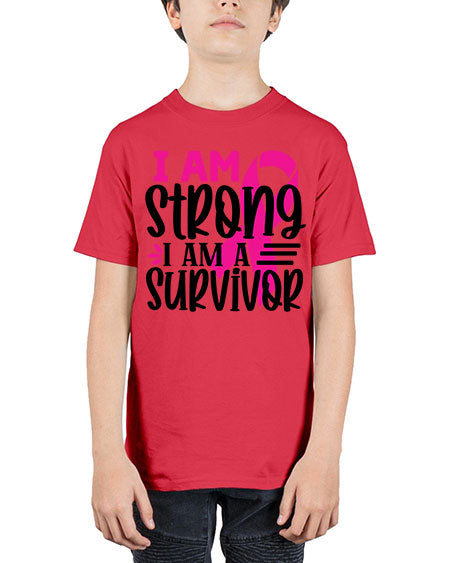 I Am Strong I Am a Survivor 19# - breast cancer - Youth Tee Unisex