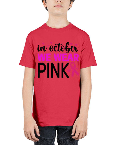In October We Wear Pink 16# - breast cancer - Youth Tee Unisex