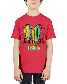 Juneteenth Since 1865 Heart 20# - black juneteenth - Youth Tee Unisex