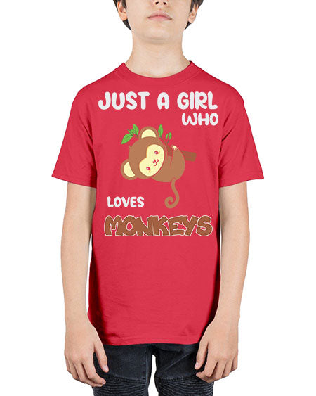 Just a Girl Who Loves 8# - monkey - Youth Tee Unisex
