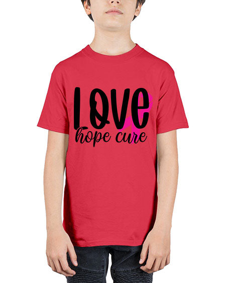 Love Hope Cure 13# - breast cancer - Youth Tee Unisex
