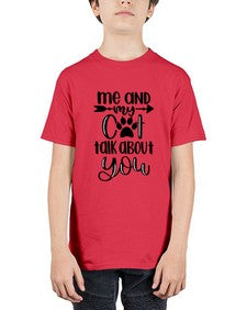 Me And Cat Talk About You Style 100# - cats - Youth Tee Unisex