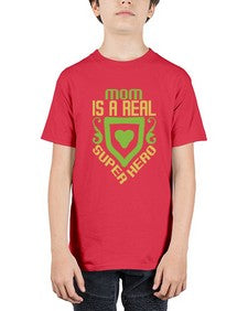 Mom is a real superhero 167# - cartoon super hero - Youth Tee Unisex