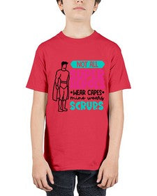 Not All Super Heroes Wear Capes Mine Wears Scrubs Style Style 1136# - nurse - Youth Tee Unisex