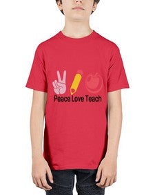 Peace Love Teach 1303# - teacher - Youth Tee Unisex