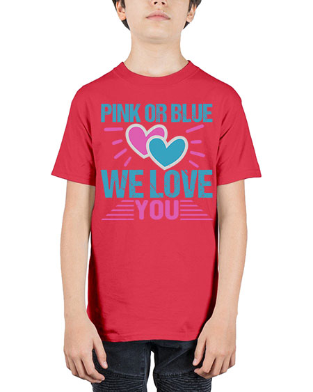 Pink or Blue we love you Style 189# - baby - Youth Tee Unisex