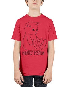 Purrfect Position - cats - Youth Tee Unisex